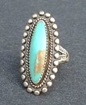 Silver ring with turquoise.