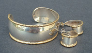 Tammy's Jewelry and Gem Box. Sterling silver cuff and earrings.