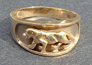 Tammy's Jewelry and Gem Box. Gold ring with panther design and rhodium background.