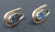 Tammy's Jewelry and Gem Box. Silver earrings with blue lapis stones.