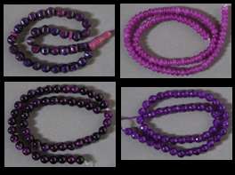 Purple gemstone beads, chalcedony, alexandrite, jade